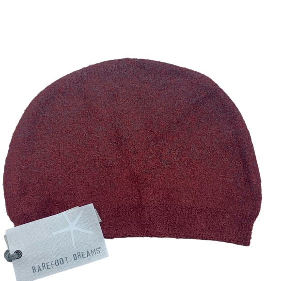 NEW Barefoot Dreams‎ Women\'s CozyChic Lite Confetti Beanie Crimson Rosewood Red main image 4